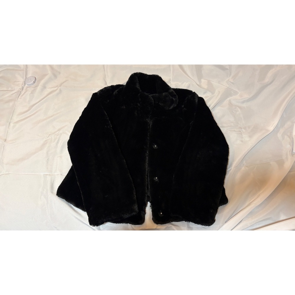 ralph lauren black fur coat size large